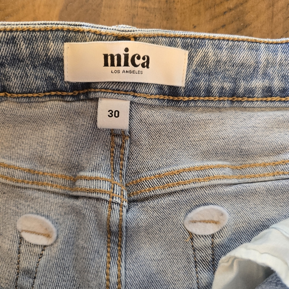 Wide Leg Flare Jeans in Light Blue - Picture 6 of 8